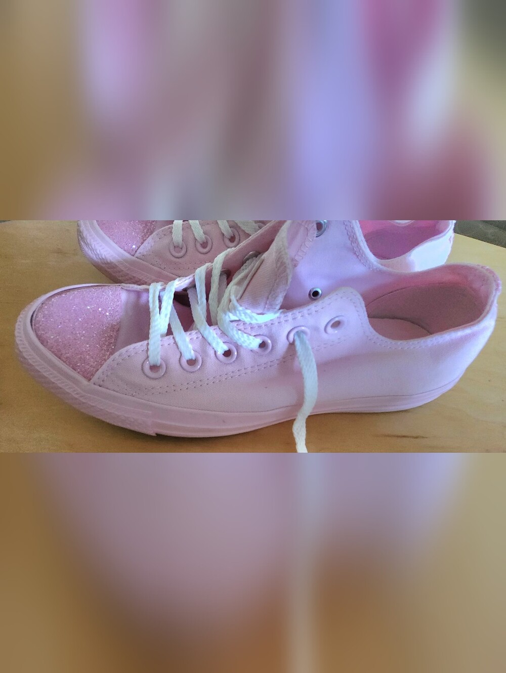 Converse CUTE Women's Pink Glitter Low Top Sneakers US8.5/EUR39.5/UK6.5 - Picture 9 of 11